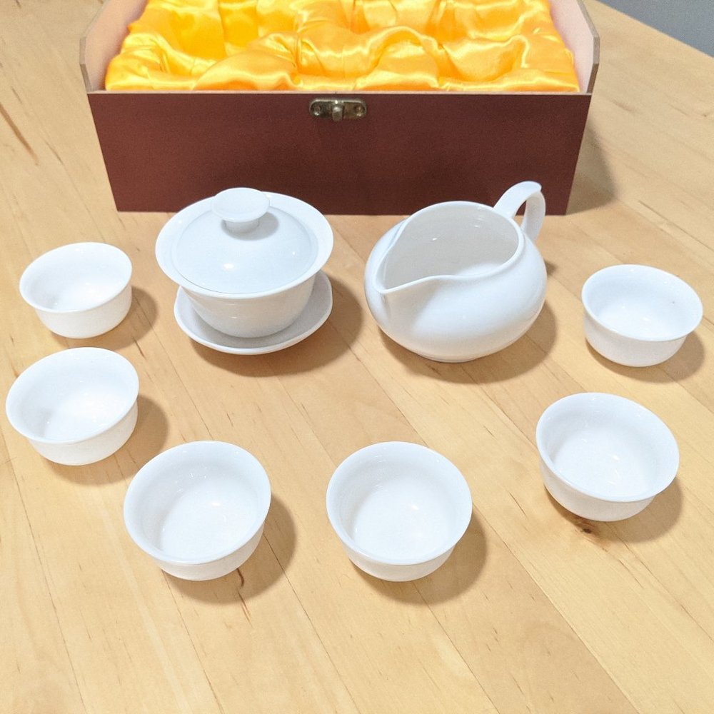 High Gloss White Porcelain Tea Set